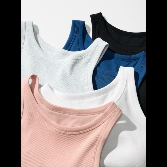 Uniqlo Ribbed Cropped Bra Top blue - Picture 4 of 4